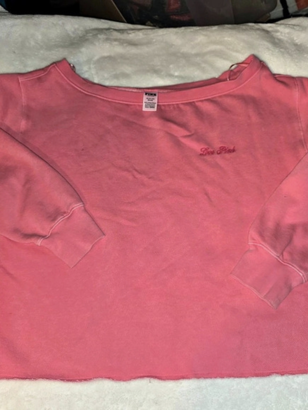 PINK Three-Piece Cropped Sweatshirt Set in & Blue Size XS